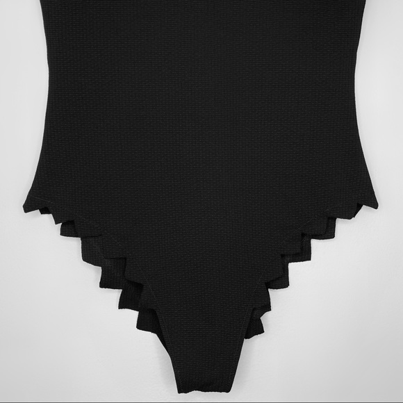 SOLD Marysia Black Maillot V-Neck Scallop Zig Zag One Piece Swimsuit Size Small - Picture 11 of 14